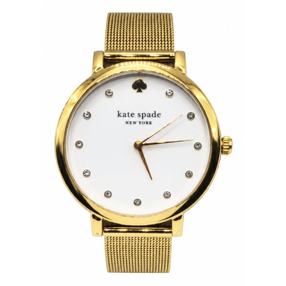 Kate Spade KSW9056 Women's 38 mm Gold Tone Mesh Bracelet White Dial Quartz Watch